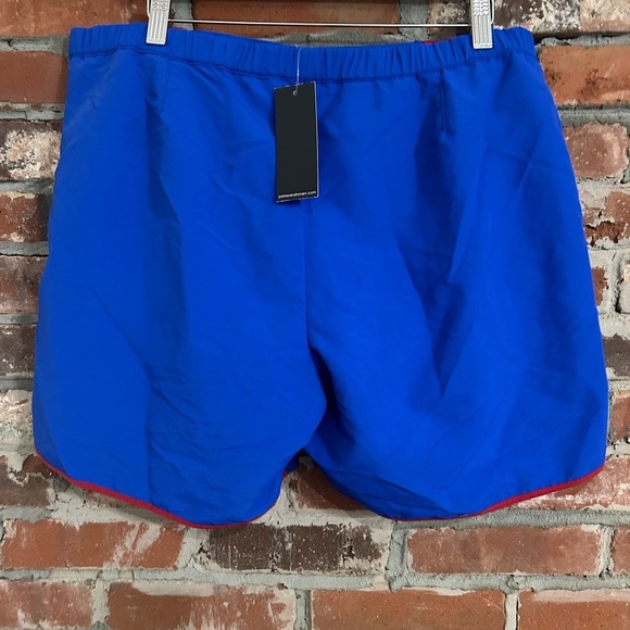 Parke & Ronen Red and Blue Trimmed Swimtrunks Size 36 - Picture 5 of 8